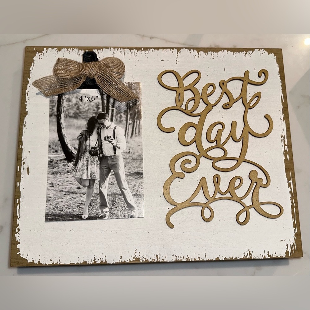 Versona Gold and White Decorative Frame